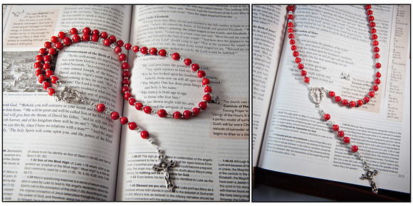 Bamboo Coral First Communion Flexwire Rosary